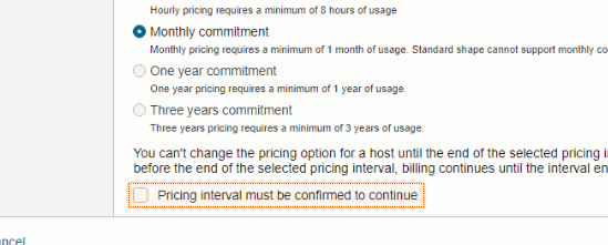 Pricing interval